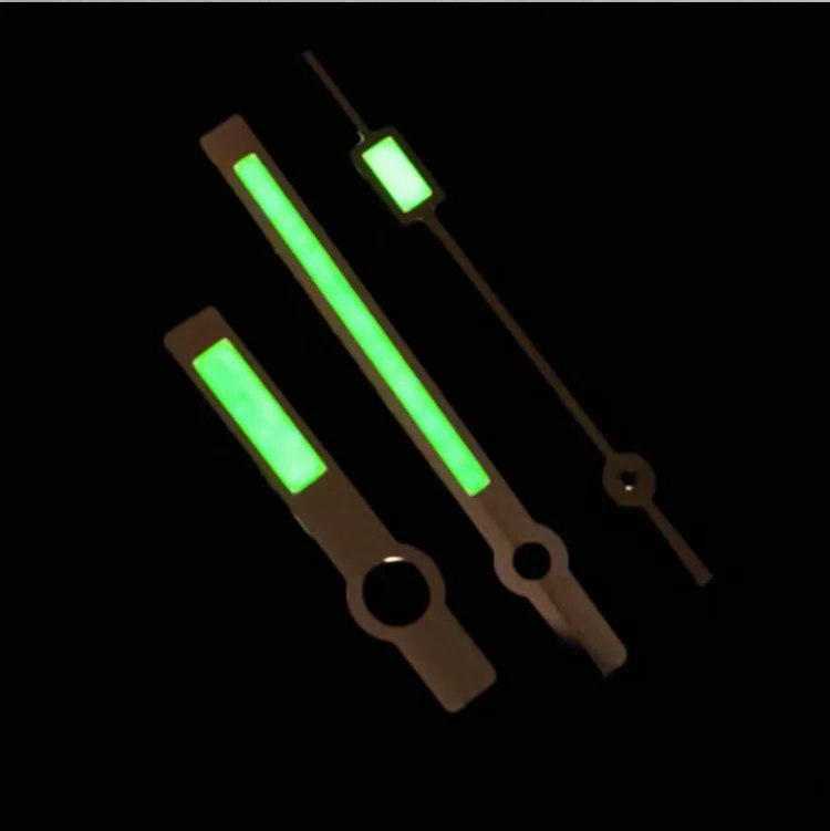 Modified Watch Accessories Mechanical Gold Silver Square Shape Pointer Green Luminous Watch Hands Fit For NH35/36/4R Movement