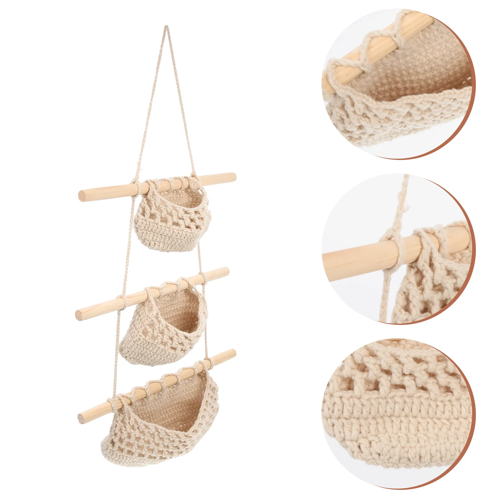 

Macrame Wall-mounted Fruit Basket Macrame Hanging Fruit Bag Macrame Fruit Holder Home Decor for Families Friends