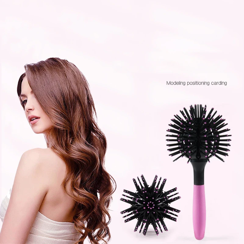 3D Round Hair Brush Comb Salon 360 Degree Ball Styling Tools Detangling Hairbrush Heat Resistant Women Accessory |
