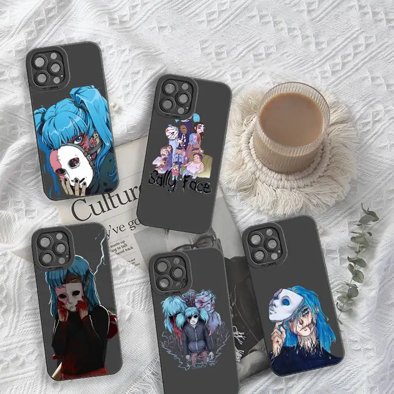 

sally face game Phone Case For iPhone 13 12 11 Pro MAX Mini X XS XR 7 8 Plus Camera Lens Liquid Silicone