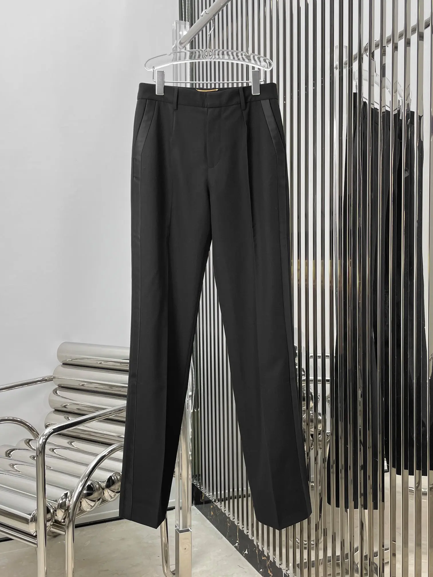 High-waisted slimming micro-horn suit pants women's spring and autumn 2023 new draping small man floor-length elastic pants