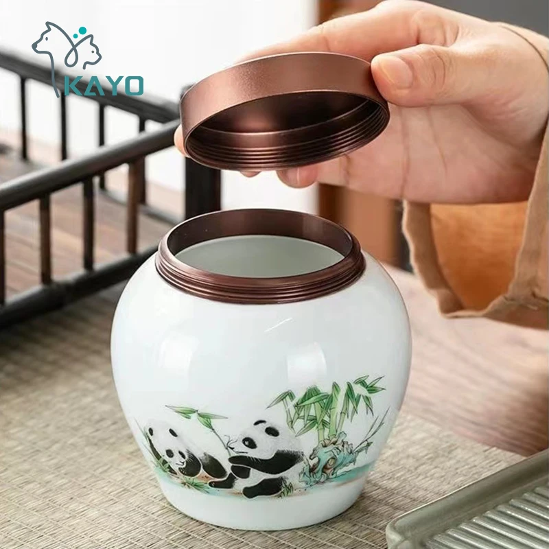 Керамические урны для кремации с пандой керамика ручной работы урна в китайском