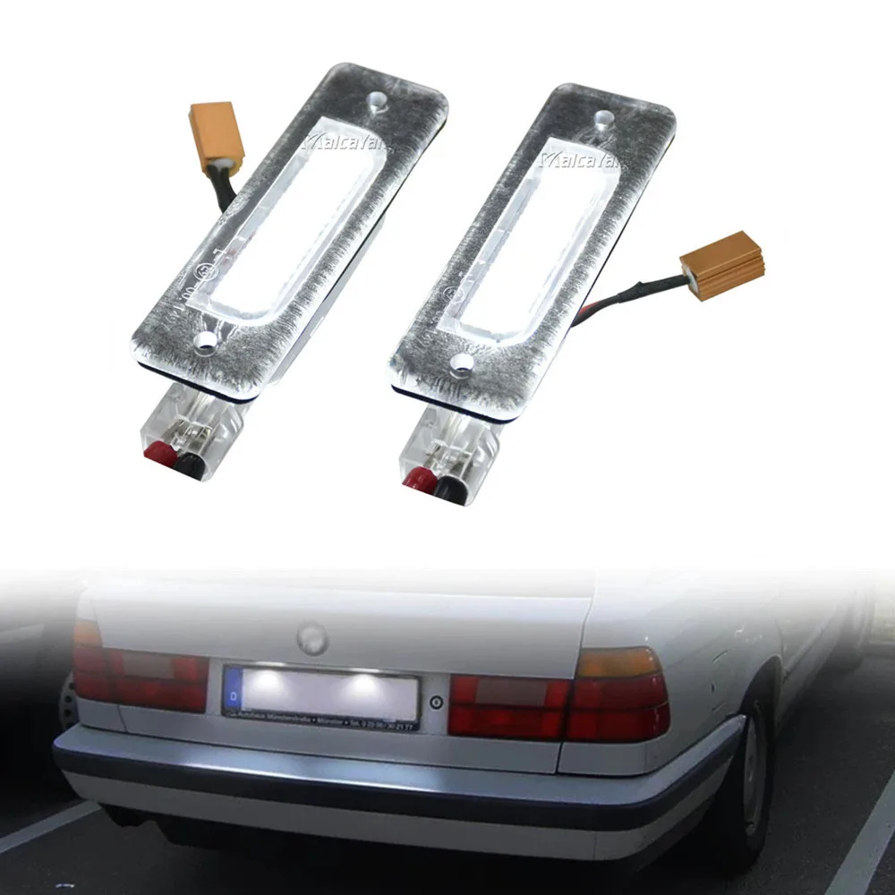

2Pcs New White LED License Plate Light Number Plate Lamp For BMW 7-series E32 1986-1994 5-Series E34 1988-1996 Car Accessories
