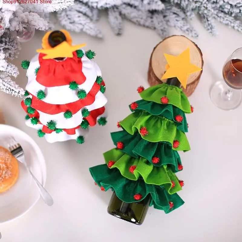 

Christmas decorations Christmas Tree Fve-star Red Wine Bottle Gift Boxes Bags Party Ornament Decor Table Xmas