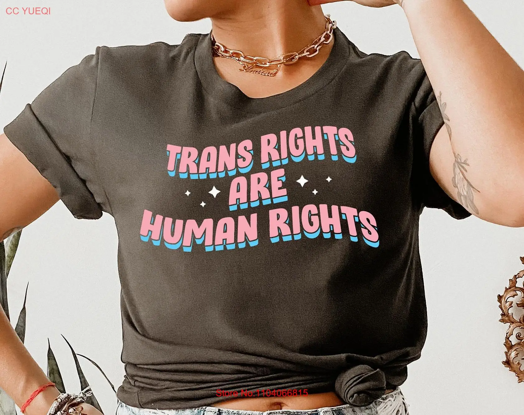 Футболка Trans Rights Are Human Transgender LGBQT Pride Support Синие и розовые длинные или короткие