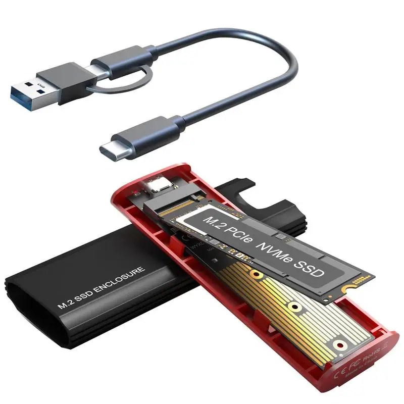 M2 SSD Case NVMe USB Type C Gen2 10Gbps PCIe SSD Enclosure M.2 NVMe Case External Enclosure Adapter Box For 2230 2242 2260 2280