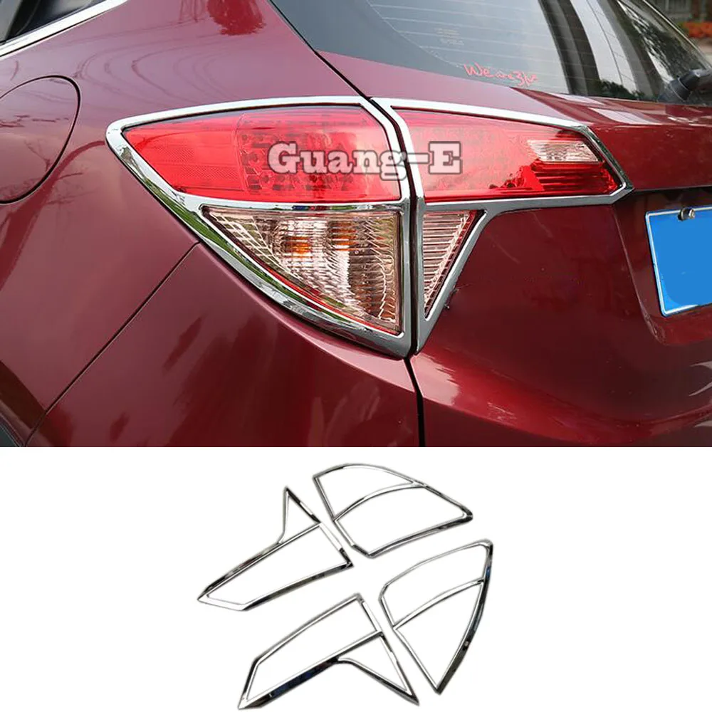 

Car Detector ABS Chrome Cover Trim Back Tail Rear Light Lamp Frame Parts 4pcs For Honda HRV HR-V Vezel 2014 2015 2016 2017 2018