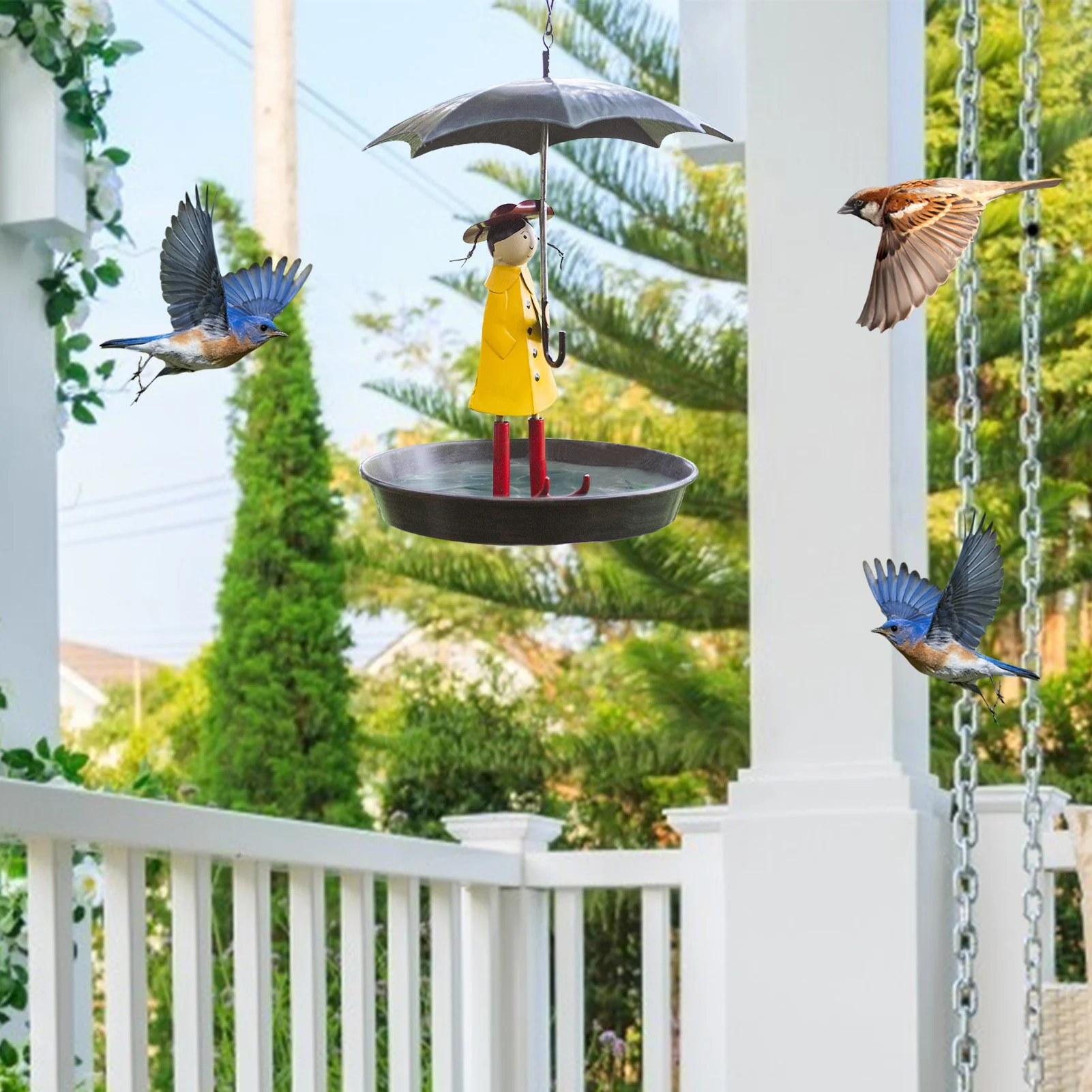 

Кормушки для птиц на открытом воздухе, подвесные кормушки для сада, двора, защита от протечек, легко чистить и заполнять