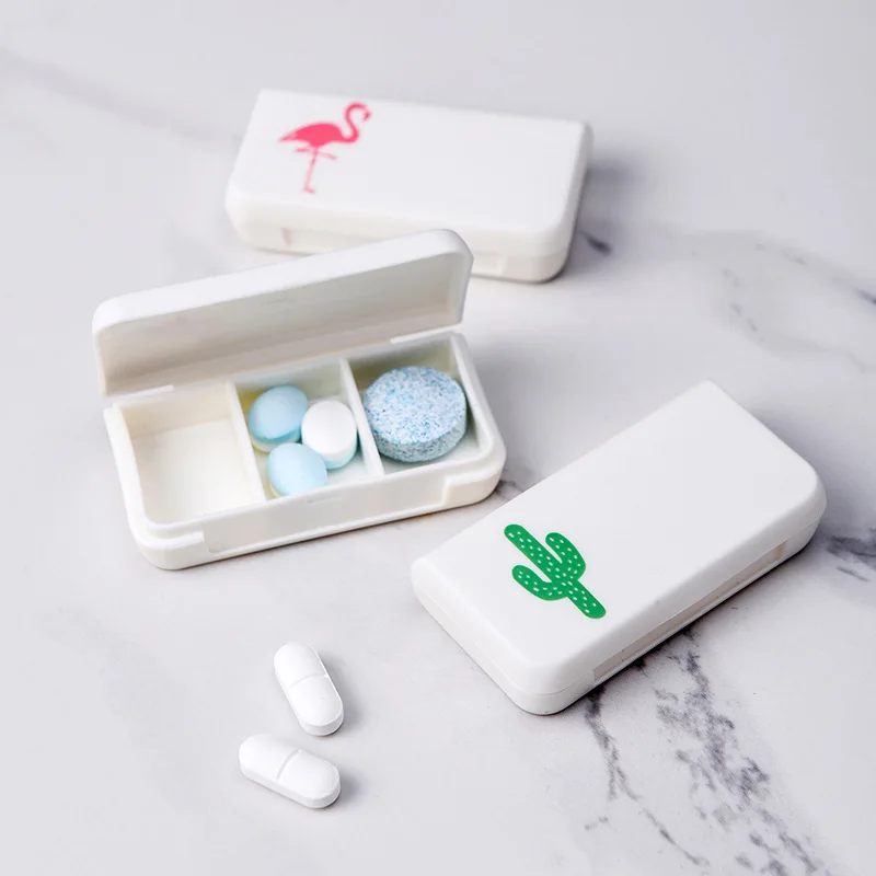 

3 Grids Mini Pill Case Plastic Travel Medicine Box Cute Small Tablet Pill Storage Organizer Box Holder Container Dispenser Case