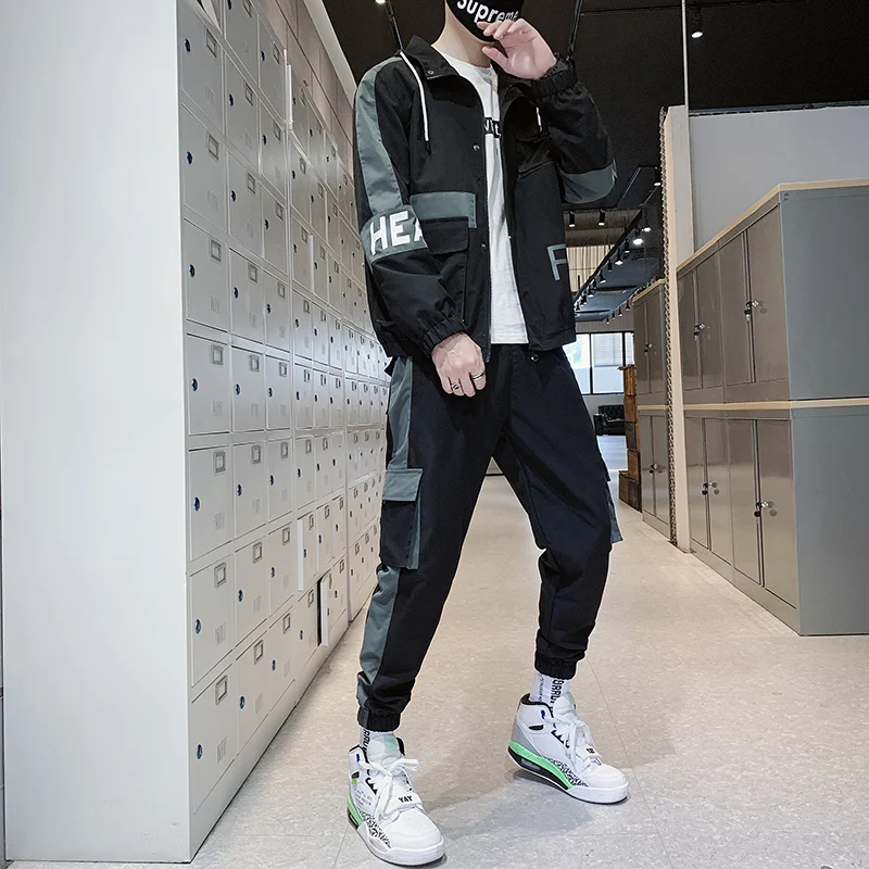 

Рабочая одежда, куртка, Мужская одежда с красивым повседневным спортивным костюмом, мужская куртка, Корейская версия тренда весны и осени, п...