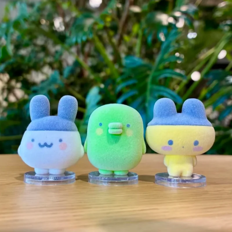 Фото Капсульные фигурки Bandai Tamagotchi Gashapon: флокированные мини-фигурки Mimitchi, Mametchi, Memetchi, Kuchipatchi, Flowertchi для декора рабочего стола №2