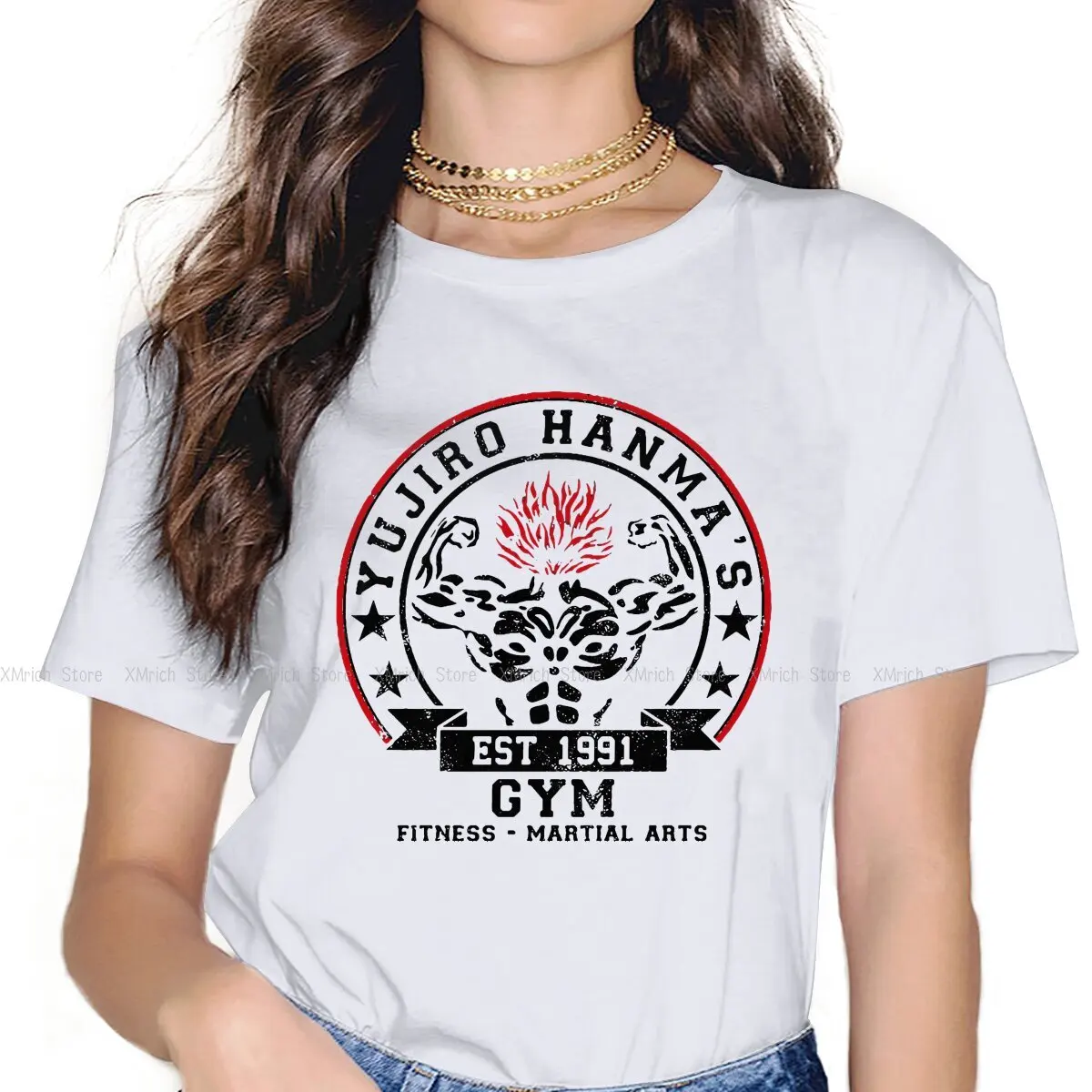 

Black Women Tshirts Grappler Baki Hanma Yujiro Dou Manga Aesthetic Vintage Female Clothing Large Cotton Graphic Streetwear