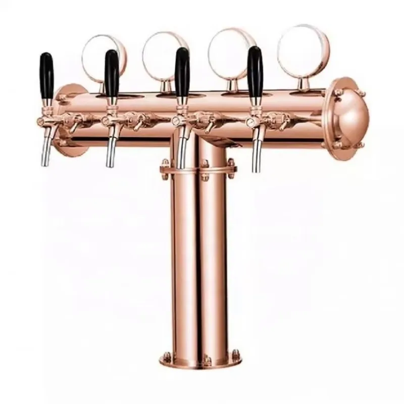 Т-образная пивная башня 4-сторонняя винная колонка из нержавеющей стали с