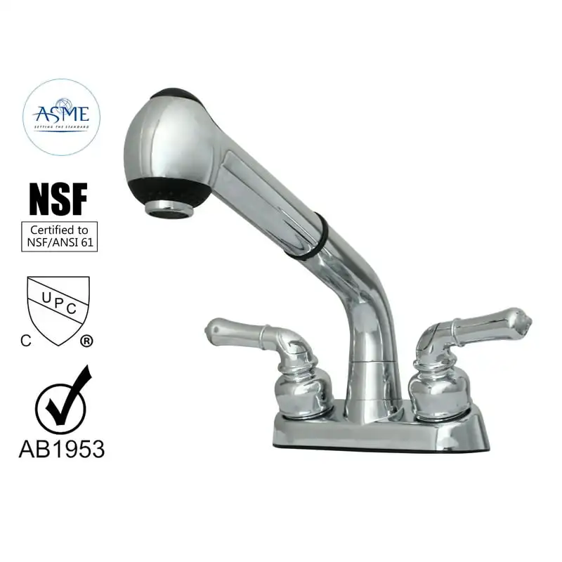 

- Laundry Tub Faucet , Pull Out Spray Spout, Non-metallic ABS Plastic, Chrome