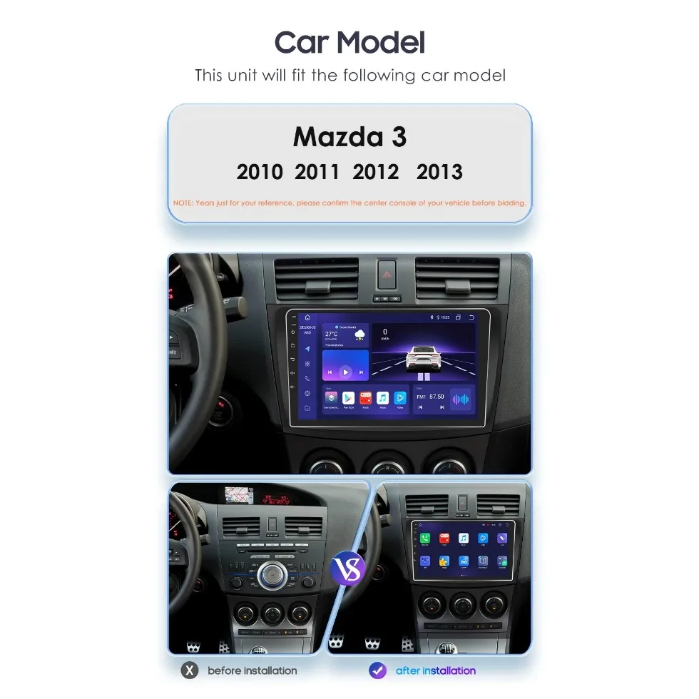 Для Mazda 3 2010-2013 (7 дюймов) 2 Din Автомобильная DVD стереопанель Fascia Радио Монтаж