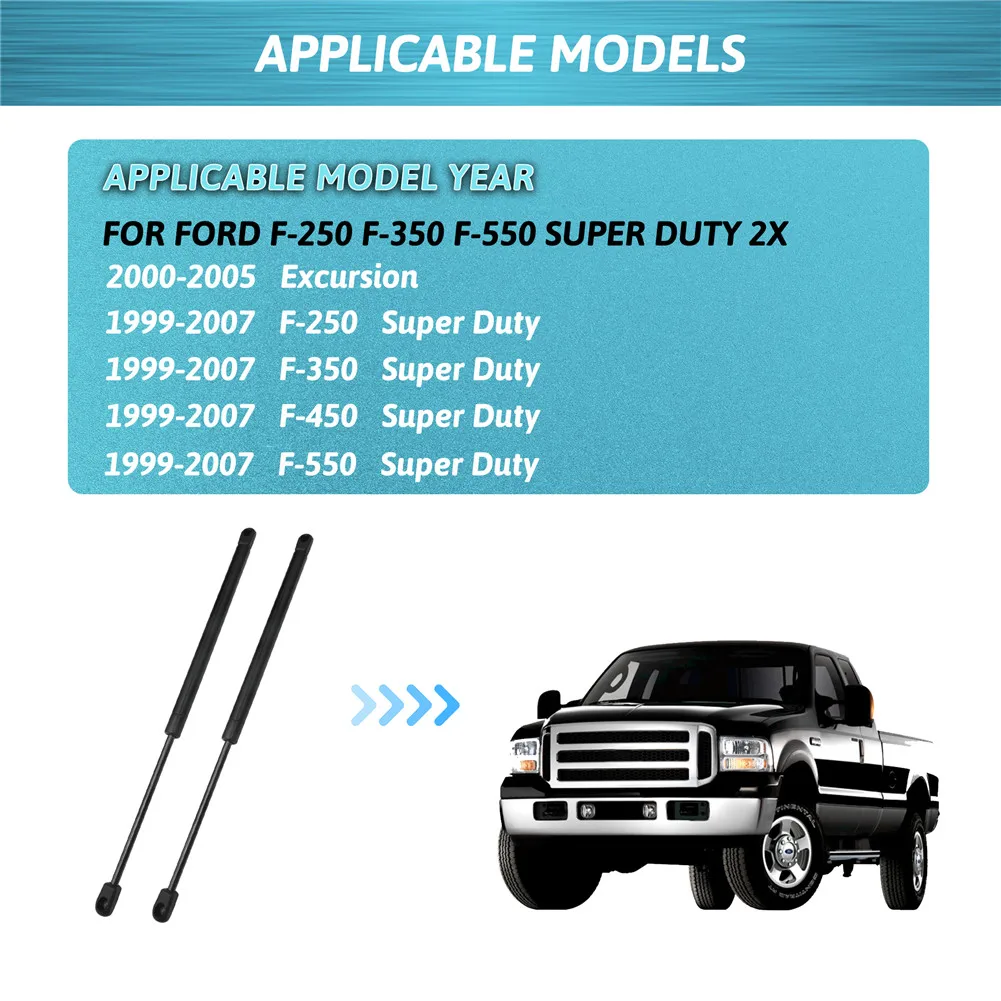 

Car Hood Supports Rod Front Bonnet Lift Hydraulic Rod Strut For Ford F-250 F-350 F-450 F-550 Super Duty 1999-2007