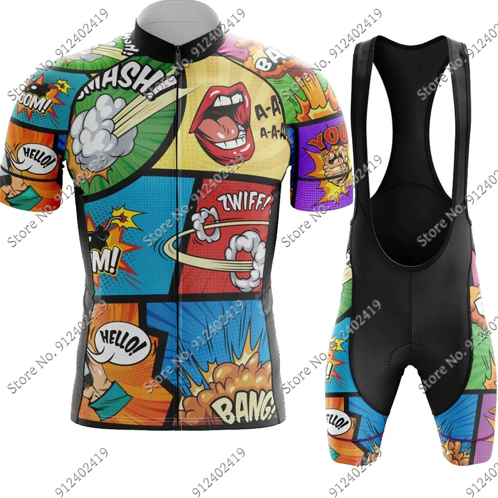 

Новинка 2022, комплект трикотажных изделий из аниме «взрывоопасные комиксы» для езды на велосипеде, велосипедная одежда, рубашка для шоссейн...