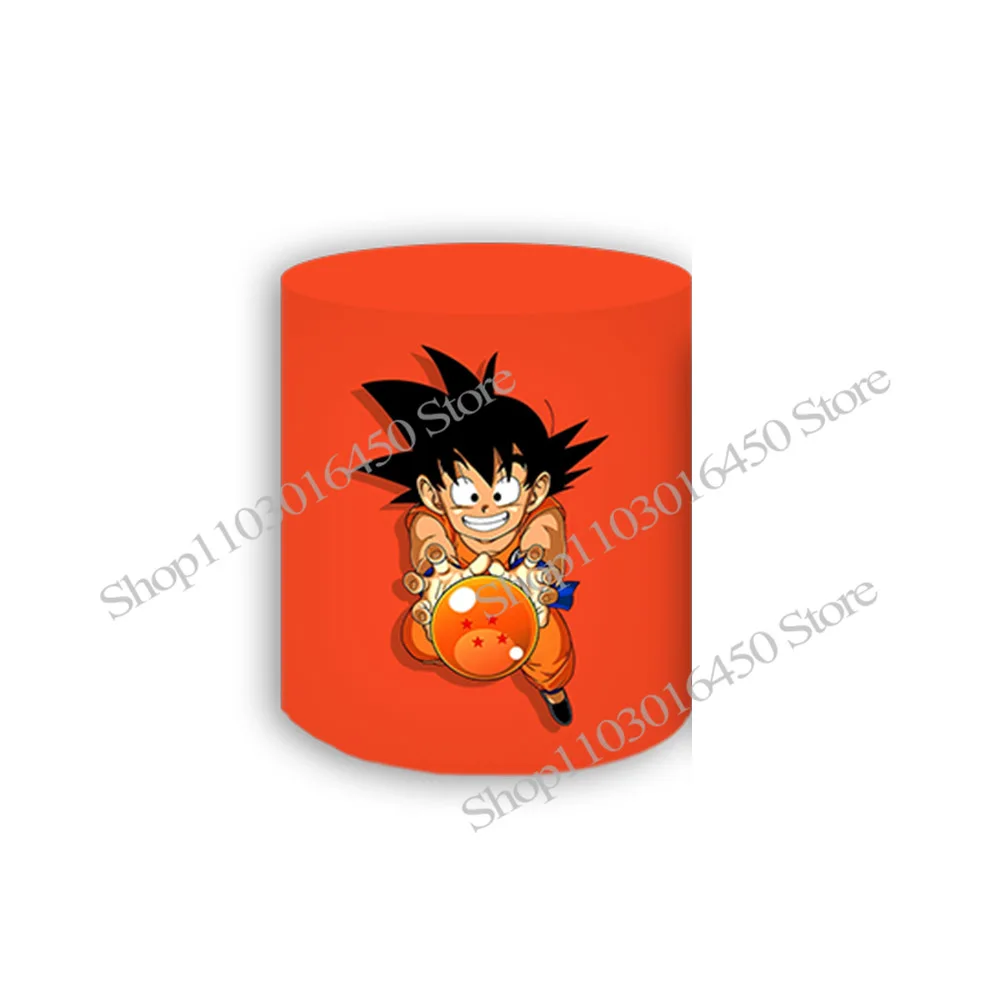 Фото Dragon Ball Z Гоку День Рождения Круглый Эластичный Круглый Цилиндр Фон Детский Душ Украшения Реквизит №3