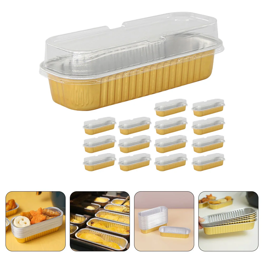 

Pans Box Baking Cake Container Containers Disposable Pan Mini Loaf Muffin Aluminum Lids Go Tins Oven Compact Thickened Portable