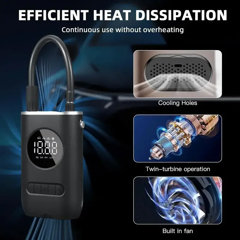 Портативный Воздушный Компрессор Для Накачивания Шин