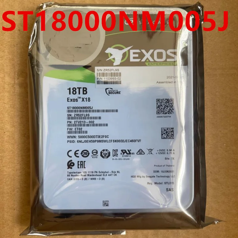 

New Original Hard Disk For SEAGATE 18TB 3.5" 256MB SAS 7200RPM For ST18000NM005J