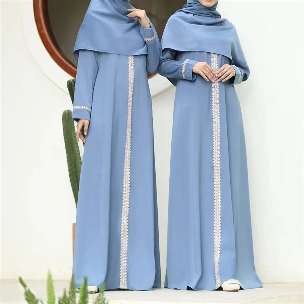 

Шифоновое платье в марокканском стиле для мусульманской женщины, абайя, кружевное Молитвенное Макси-платье с длинным рукавом, индийские платья, длинные платья