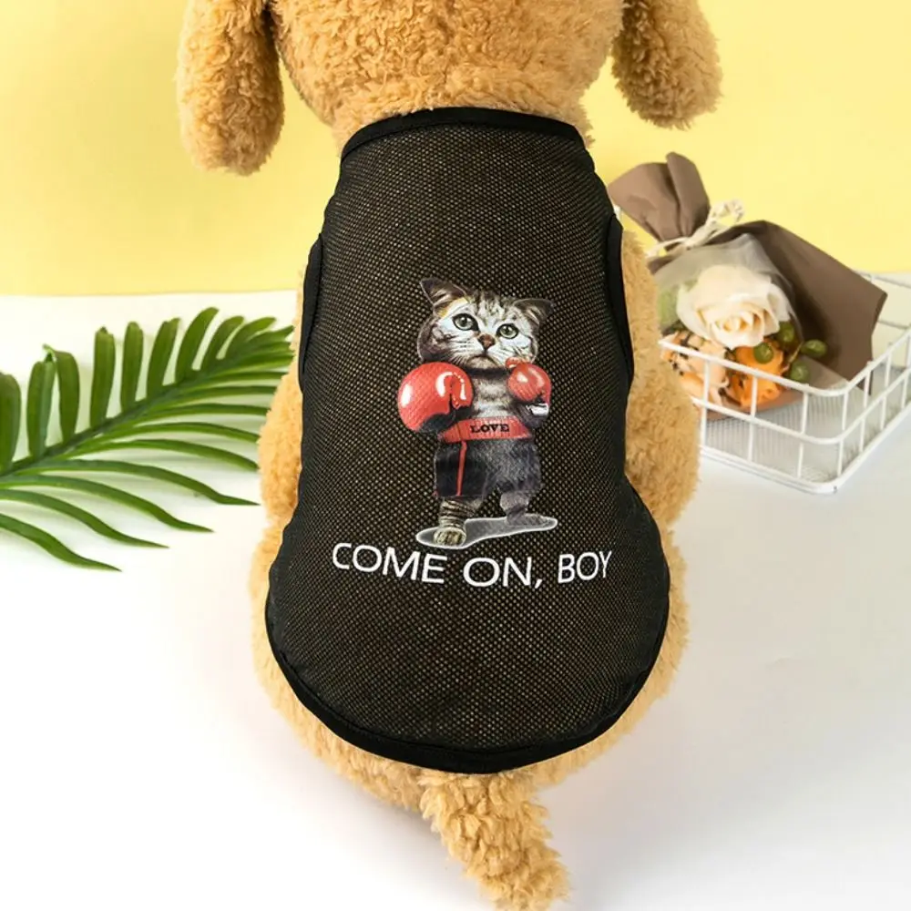 

2023 Soft Cool Breathable Polyester Fibre Puppy Vest Cat Costume Dog Clothes Cat T-shirt