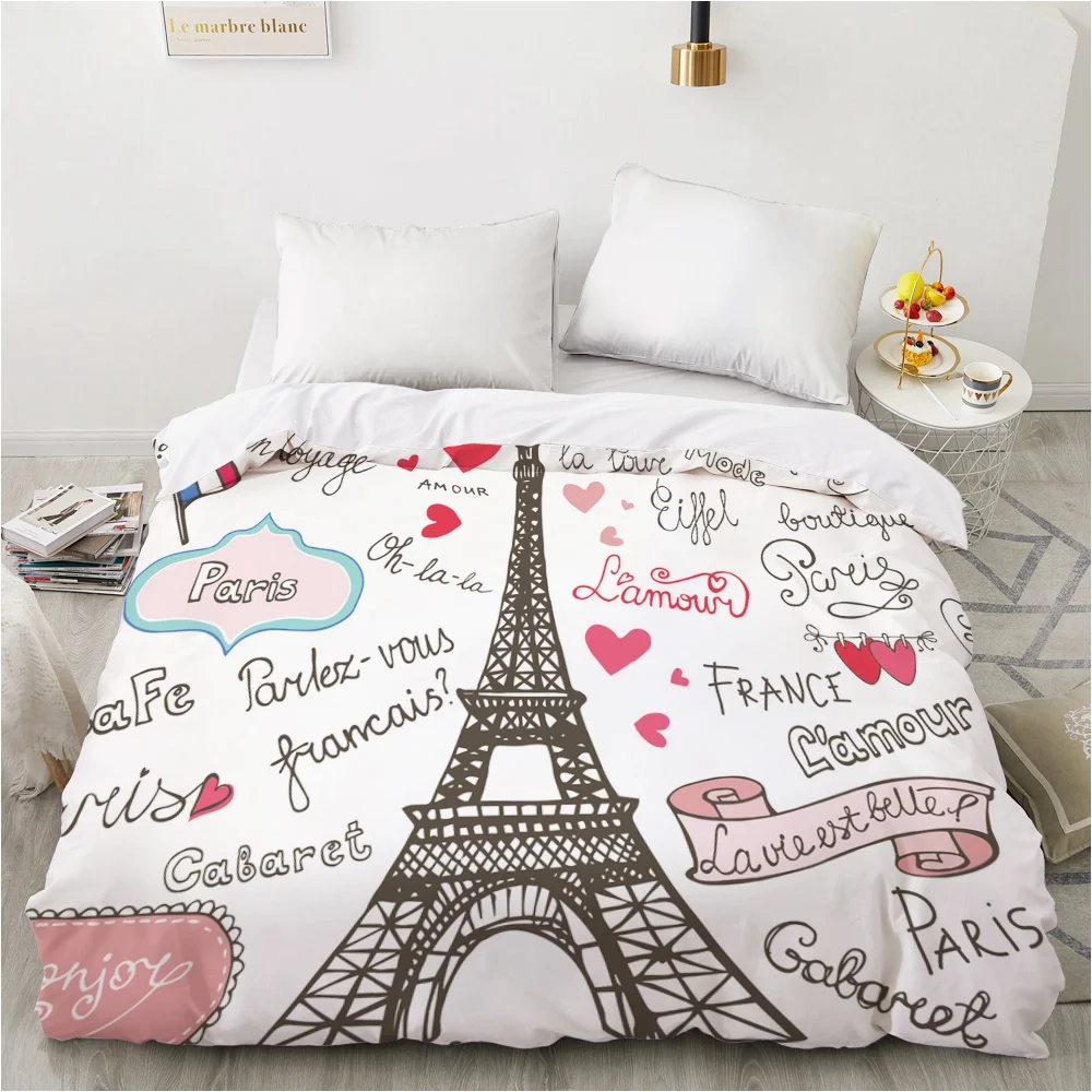 

Простыня, наволочка для подушки, постельное белье, домашний текстиль, простыня для кровати с рисунком железной башни, защитный чехол