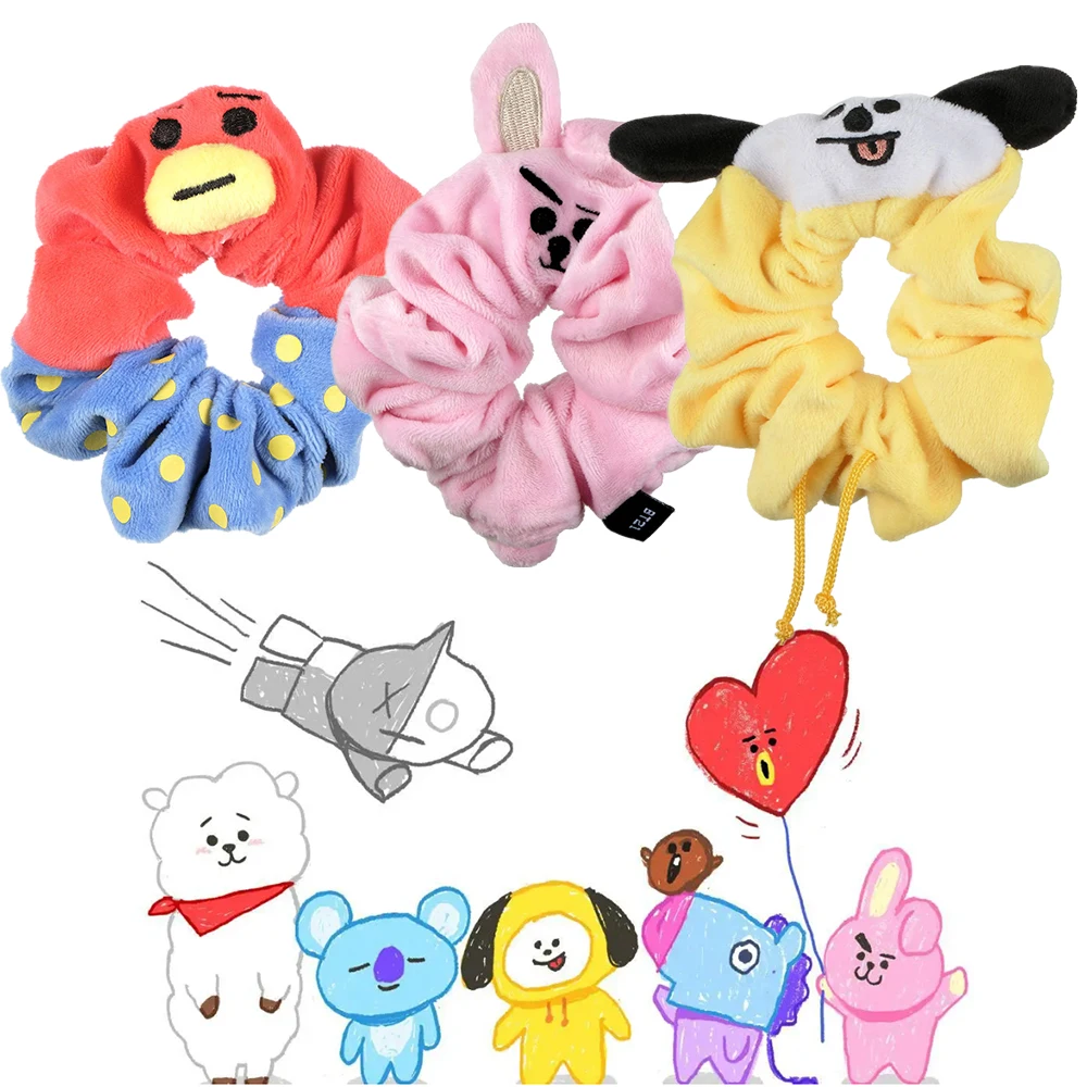 

Kawaii Bt21 искусственная веревка аниме Love Koala мультфильм Животные Кукла плюши большой кишечник кольцо для волос Мягкий головной убор подарки иг...