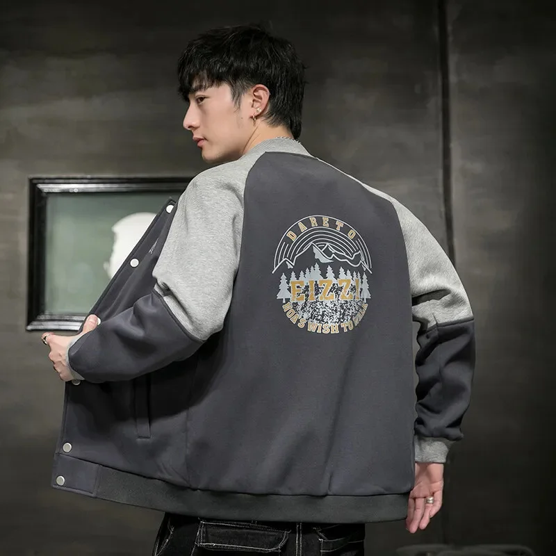 

Spring Retro Alphabet Embroidery Jackets men's 2023 new Autumn Street hip-hop Baseball Uniform Couple Casual Coat top