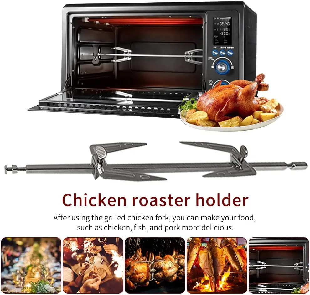 

Rotisserie Parts Air Fryer Accessories Grilled Chicken Fork 34.2cm Stainless Steel Grilled Fork Grilled Roast Chicken Fork Tools