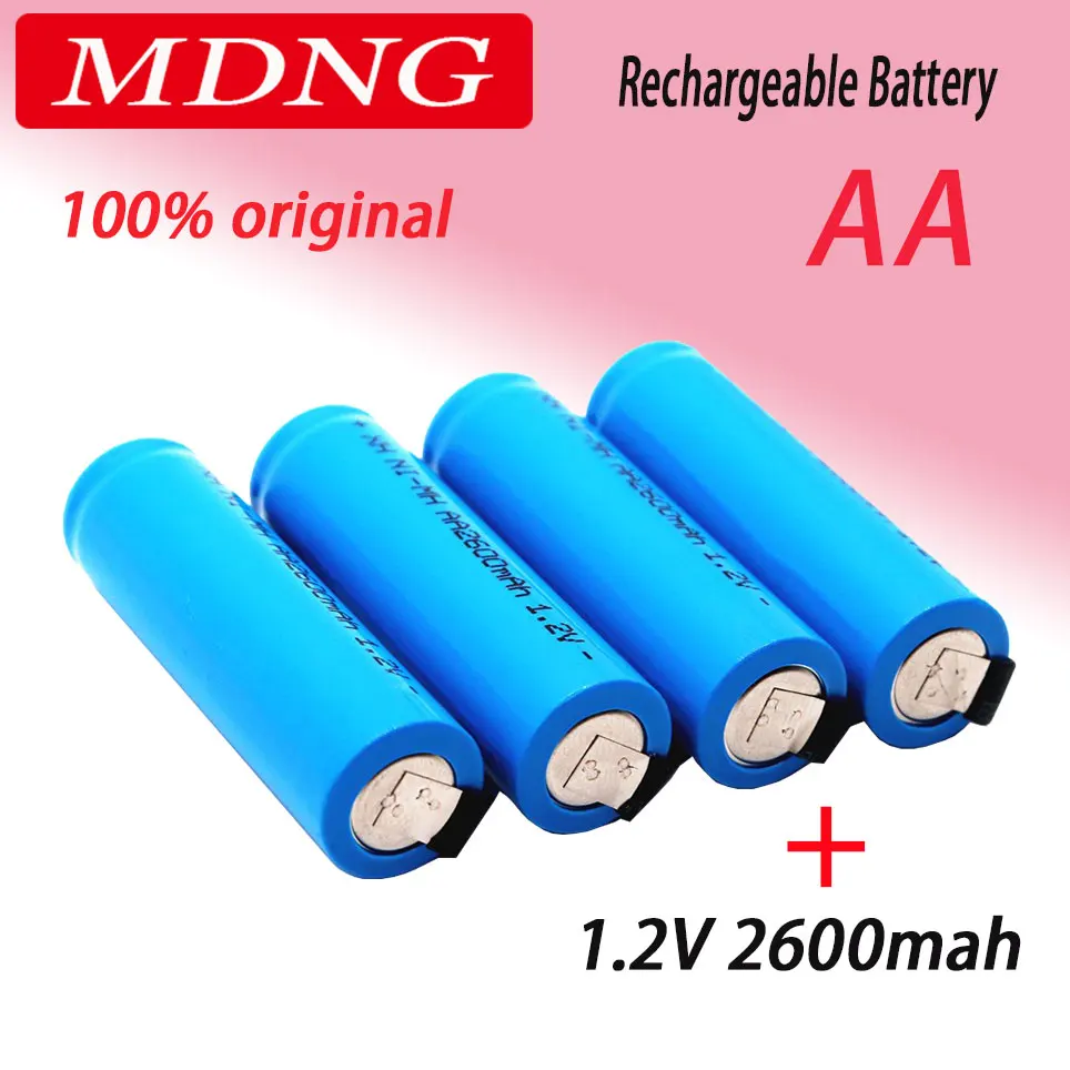 

Original AA Rechargeable Battery 1.2V 2600mah AA NiMH Battery with Solder Pins for DIY Electric Razor toothbrush Toys