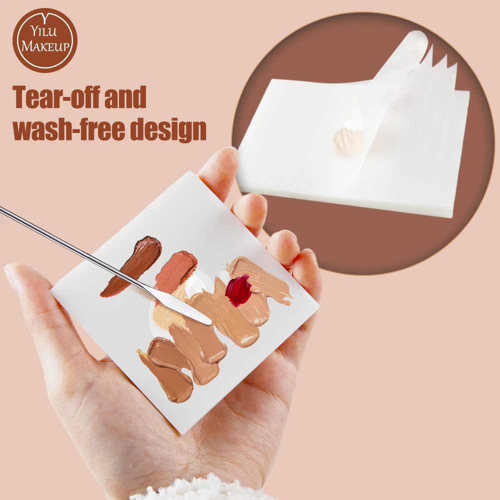 

50-Sheets Leave-In Liquid Foundation Palette for Makeup Nail Art Manicure Tools Peelable transparent Palette for Makeup Tools
