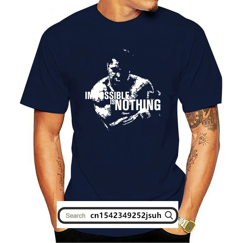 

Men Funy Tshirt Mohamed Ali Impossible Is Nothing Short Sleeve O-Neck Tops Tee Men T Shirt