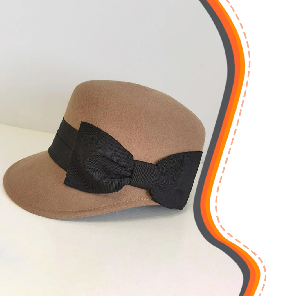 

Female Winter Autumn Hat Bowknot Decoration Cap Fashion Windproof Warm Soft Accessory for Outdoor Activity Casual