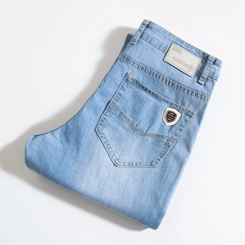 Джинсы мужские стрейчевые классические модные брендовые брюки из денима Мягкие