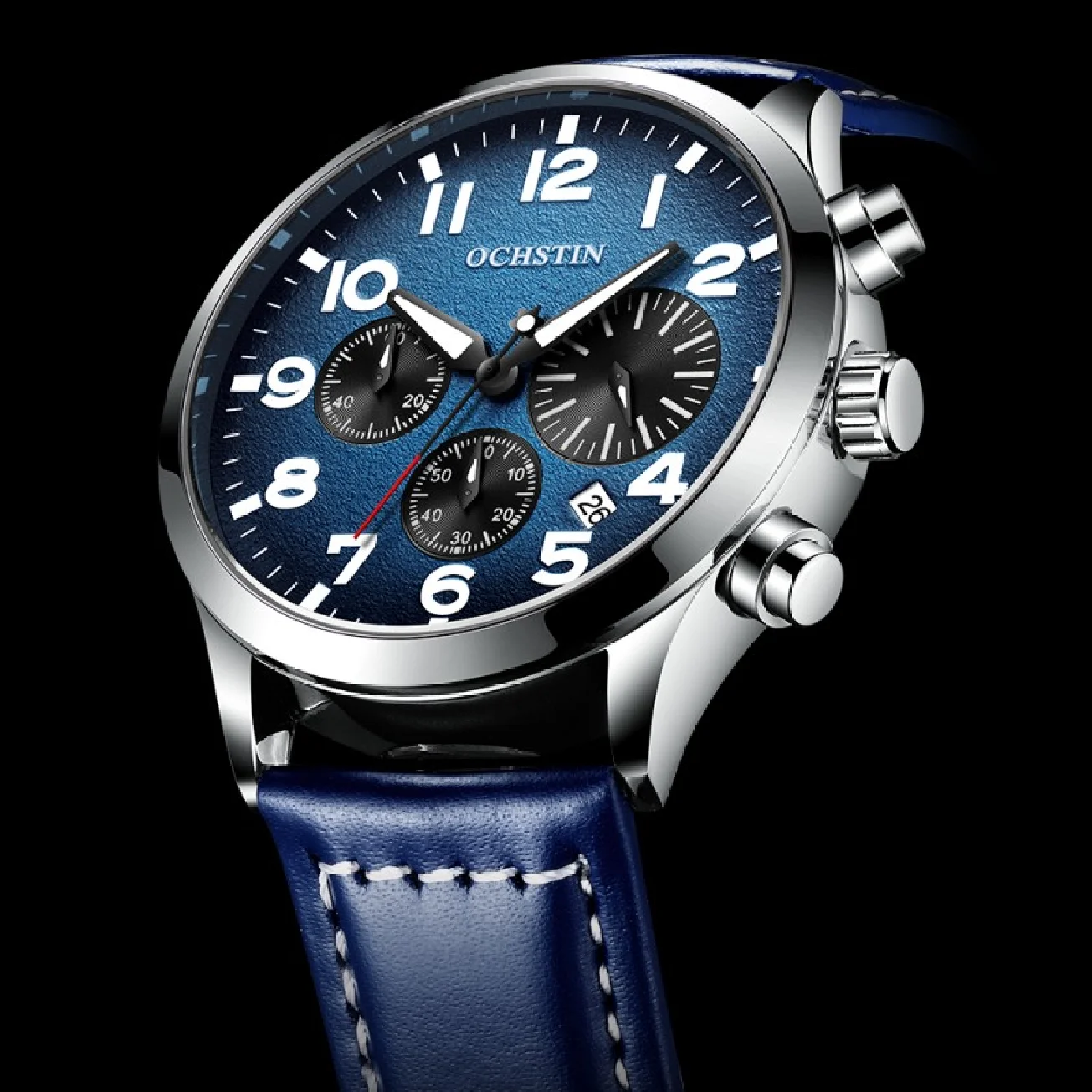 

OCHSTIN Mens Watches Top Brand Luxury Chronograph Quartz Fashion Casual Suede Leather Male Sports Wristwatches 2022 Dropshipping