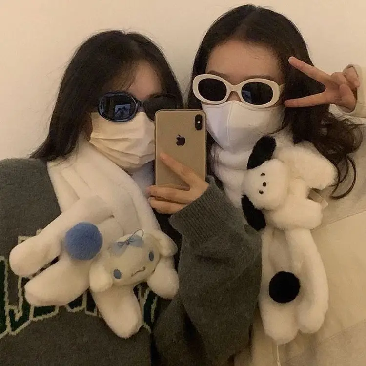 

Симпатичный Зимний новый детский шарф Sanrio полакко с мультяшным аниме плюшевый Мужской и Женский Детский плюшевый теплый шейный Рождественский подарок