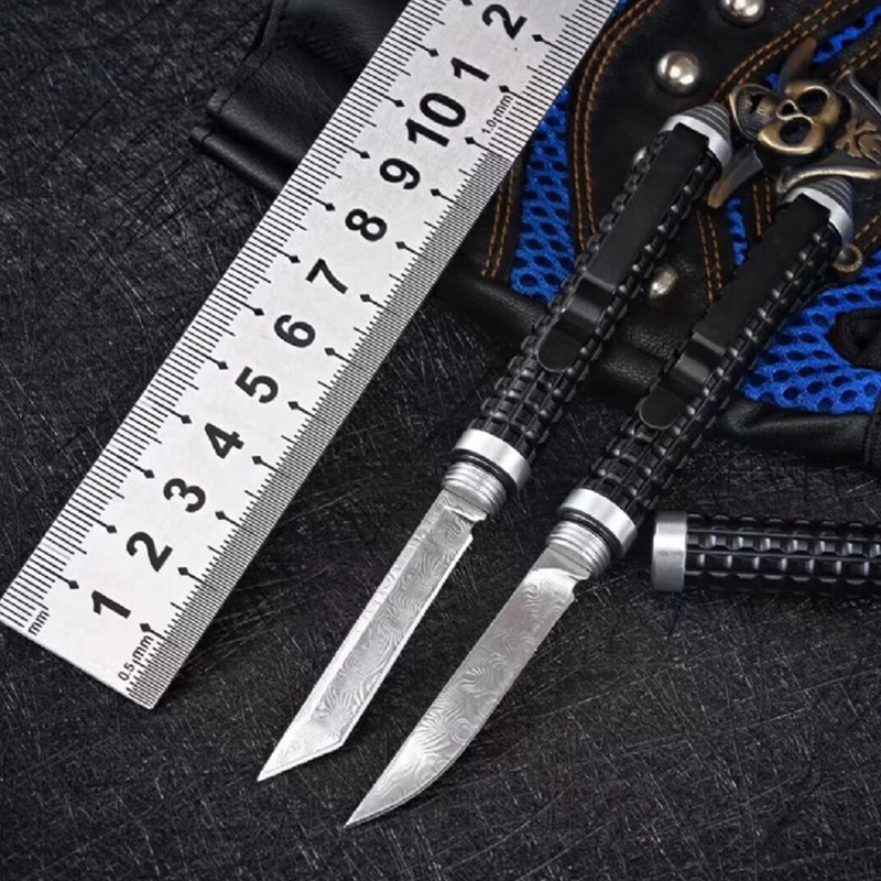 

Exquisite Mini Knife Damascus Pen Knife Carry Knife Defense Knife Outdoor Knife Small Straight Knife Gift Short Knifes