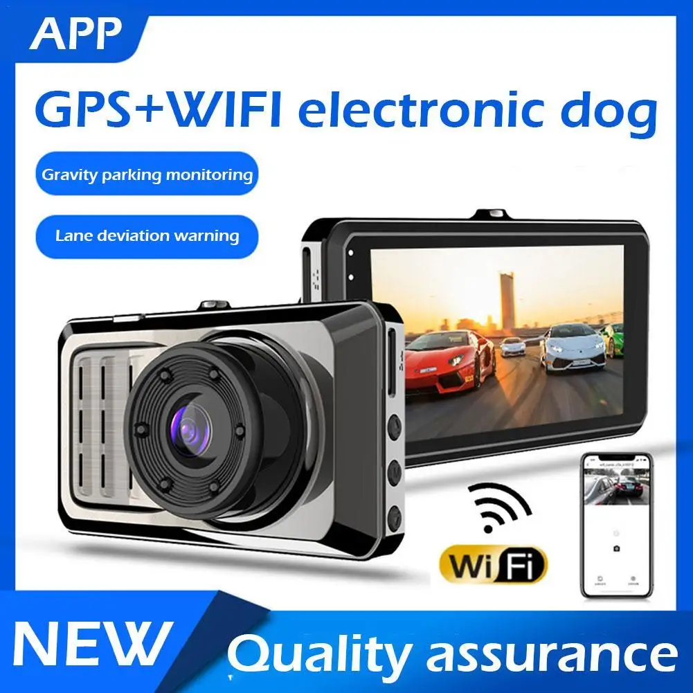 

Dash Cam 3 In 1 Dual Lens Car Camera、GPS、WiFi、 G-Sensor、24H Parking Video Recorder Dash Cam Full HD 1296p Black Box Dvr Carcam