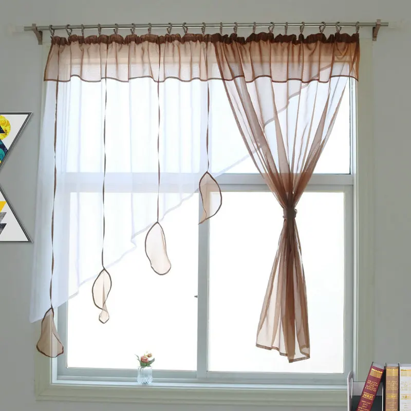 

Fashion Pendant Design Quality Sheer Window Curtain For Livingroom Kitchen Balcony 1PCS