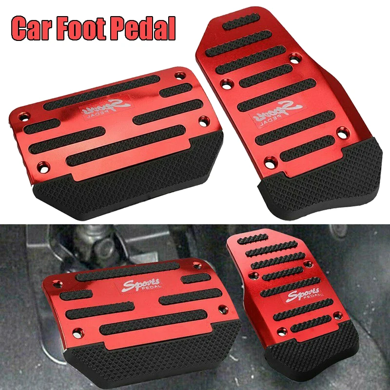 

Universal Car Foot Pedal Manual Gear Automatic Gear Brake Gas Pedal Non-slip Alloy Foot Pedal Metal Cover Decoration Protector
