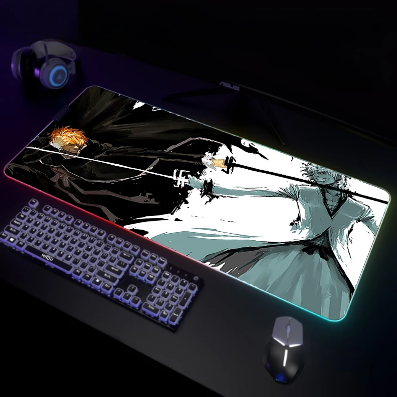 

BLEACH RGB Gaming Mousepad Big LED Gamer Mousepads PC Desk Mat Luminous Mouse Pad Large Keyboard Mats Table Rug With Backlit