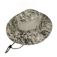 outdoor camouflage boonie bucket fisherman hats with wide brim sunshade fishing camping hollow out hiking cap