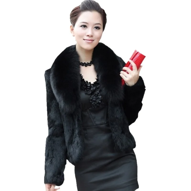 Autumn Faux Mink Faux Fur Short Female Faux Faux Fur Fox Fur Collar Rabbit Hair Short Coat Coat Batch Skinny Lady Clothes