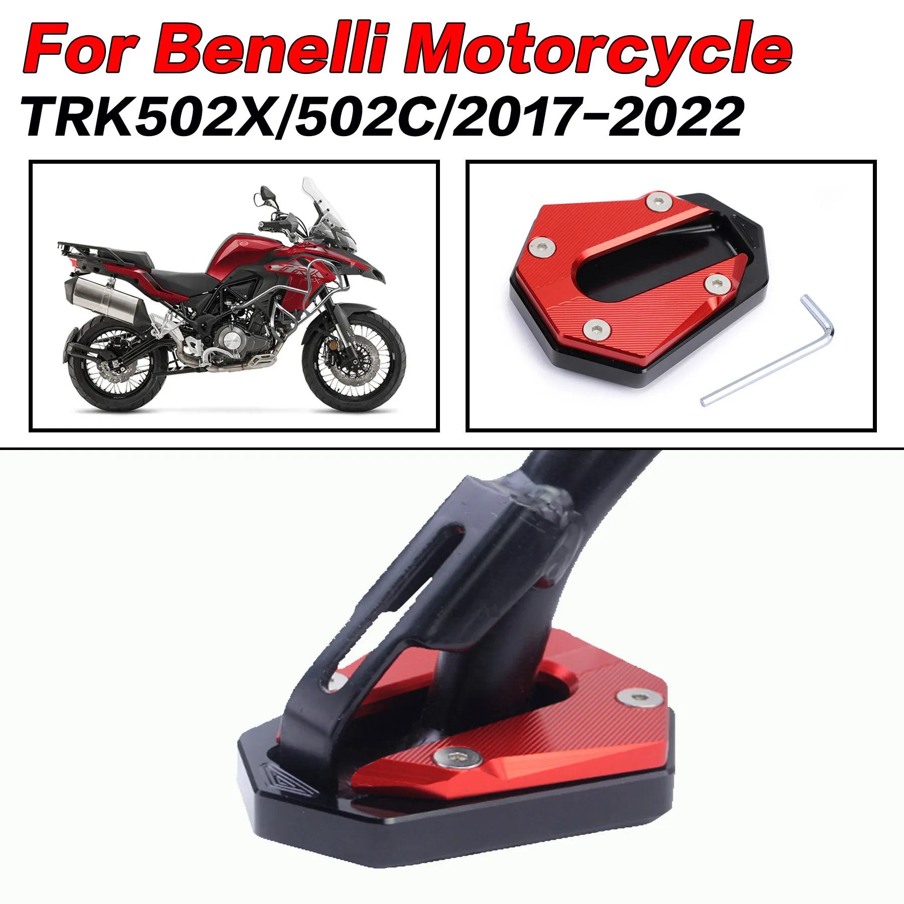 

For Benelli TRK 502X TRK 502 X TRK502X 2017-2022 2021 2019 2020 Motorcycle Accessories Kickstand Side Stand Enlarger Pad Plate