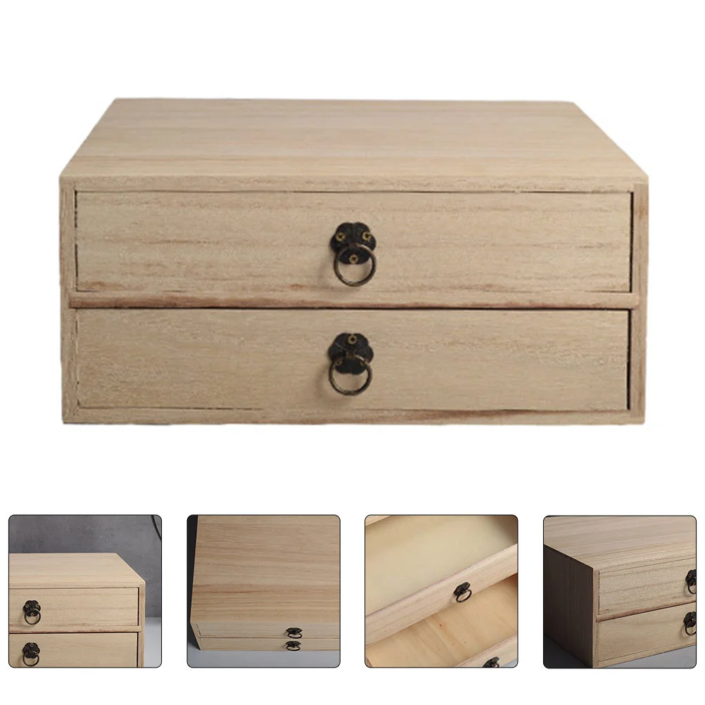 

Drawer Box Desktop Storage Container Type Sundries Multi-layer Wooden Organizer
