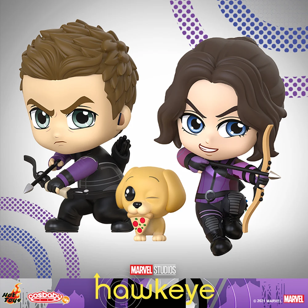 

Hot Toys Original Cosbaby Series Mini Hawkeye Kate Bishop and Lucky Marvel The Avengers Collection Model Anime Figure Action Toy