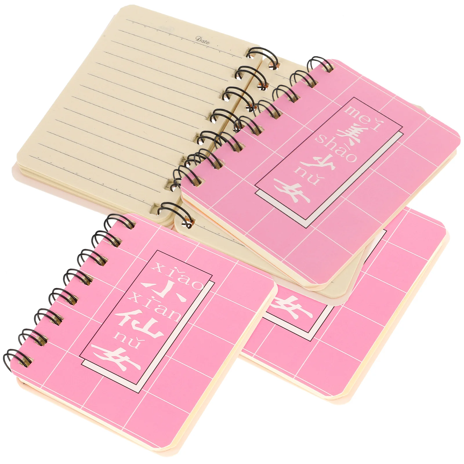 

4 PCS Pocket Journal Notebook Notes Mini Cartoon Small Fresh Notepads Business Travel Notebooks