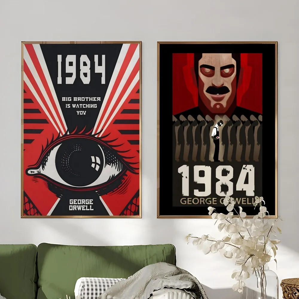1984 G-GeorgeS O-Orwel Poster Sticky Wall Art Printing Waterproof Home Living Bed Room Bar Aesthetic Decor